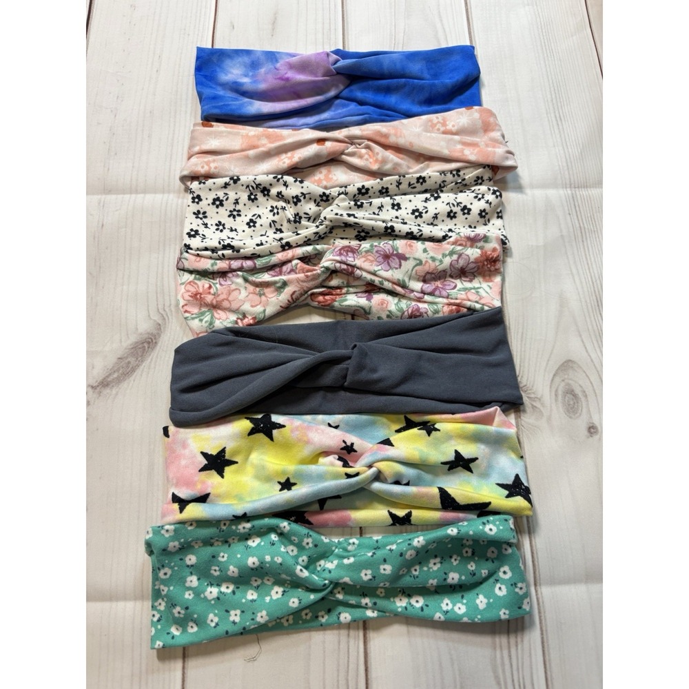 Happy Headband Co 7 Pc Women Teen Girls Headbands Floral Tie Dye Stars Set